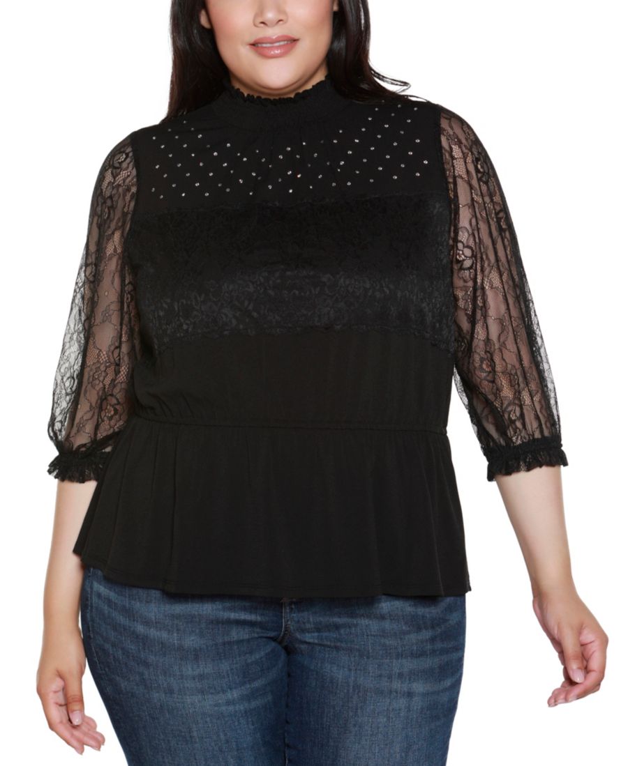 

Вязаный топ большого размера, выполненный в смешанной технике Belldini, Black