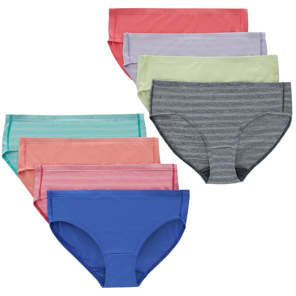 

Комплект хипстерских трусиков из микрофибры для девочек 6–14 лет Hanes Ultimate Pure Comfort из 8 штук, мультиколор