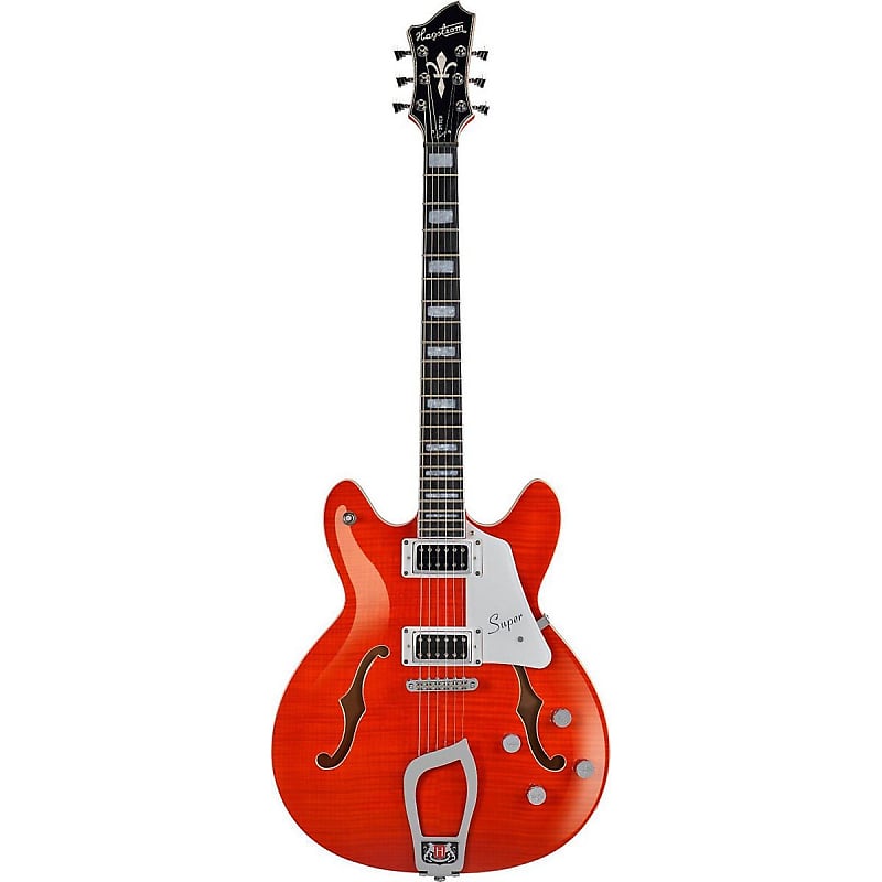 

Электрогитара Hagstrom Super Viking Semi-Hollow Flame Maple Electric Guitar - MANDARIN ORANGE