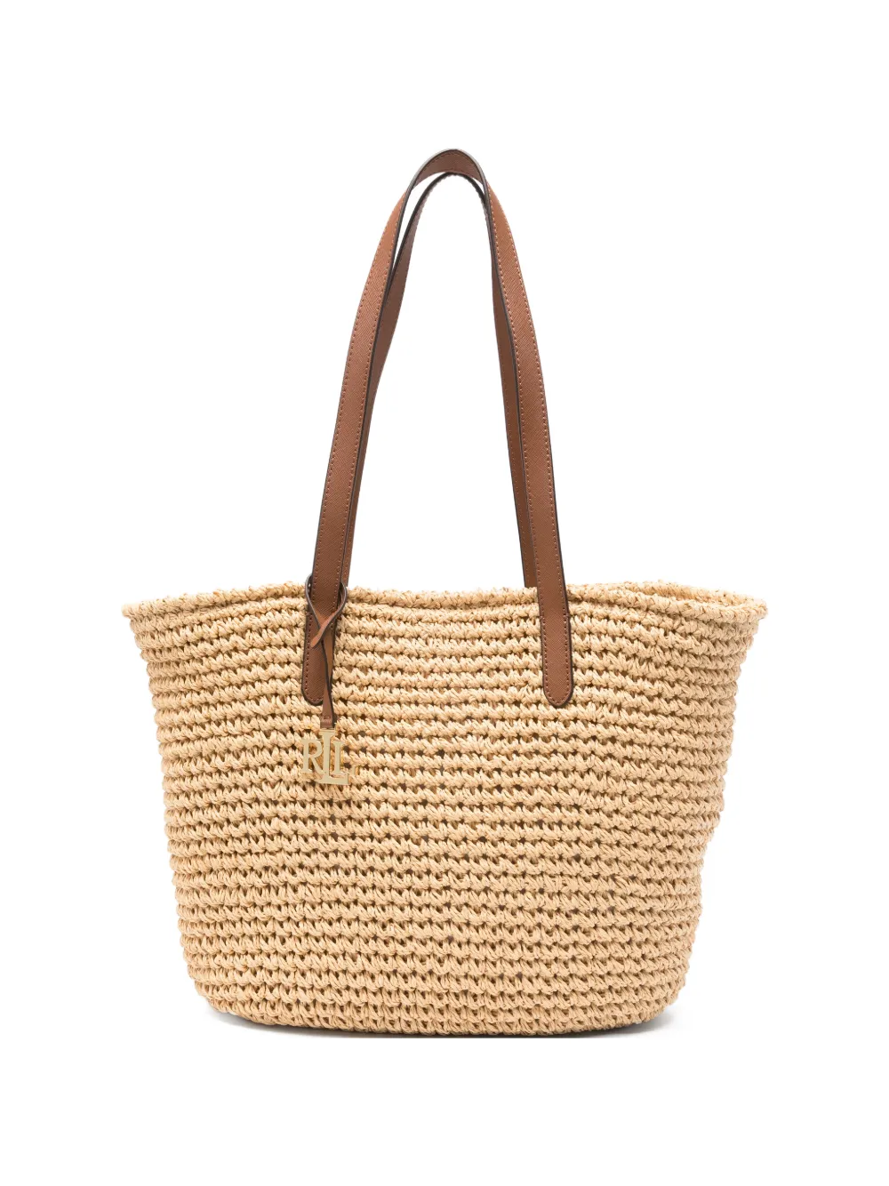 

Сумка-тоут с брелоком-логотипом Lauren Ralph Lauren, бежевый