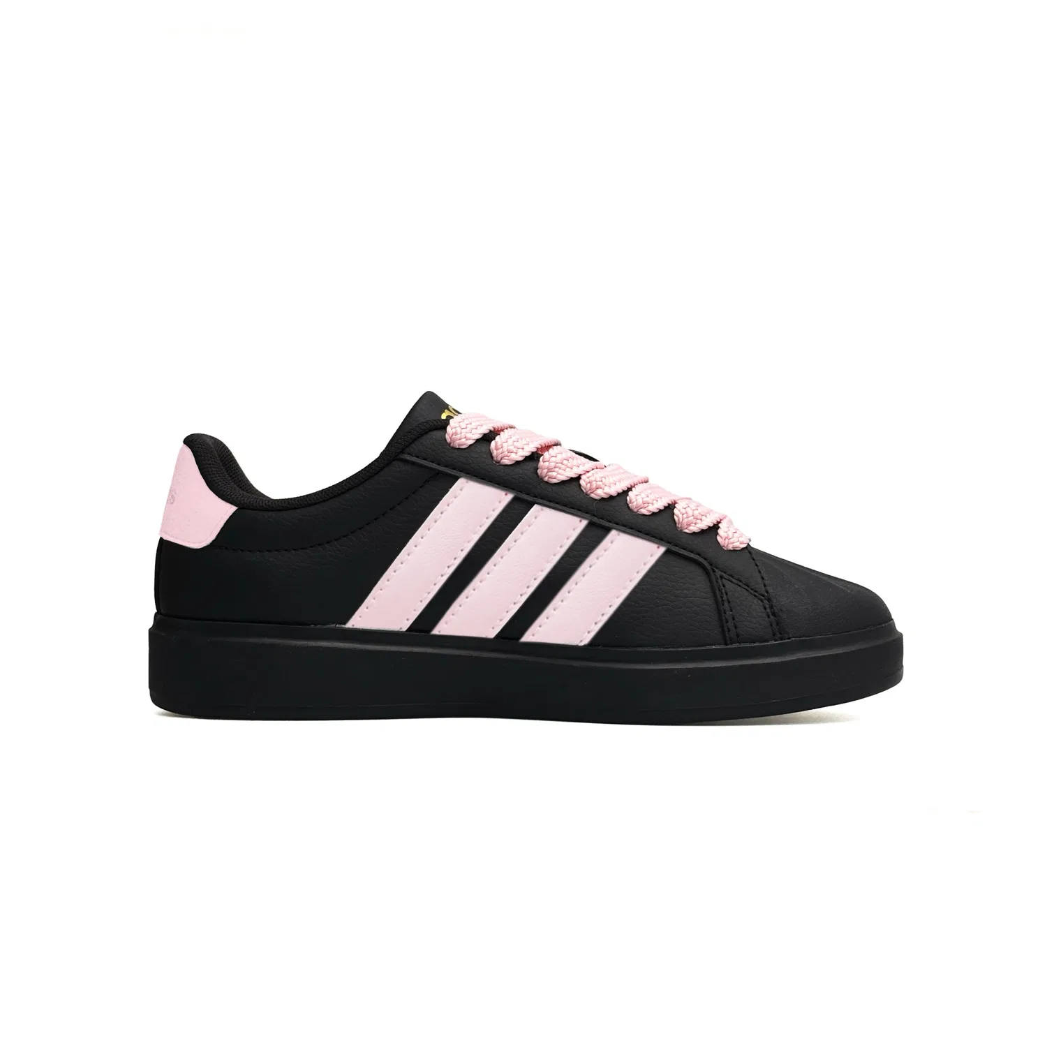 Кроссовки для скейтбординга детские Adidas Street Talk Leather черно-розовые — фото 4