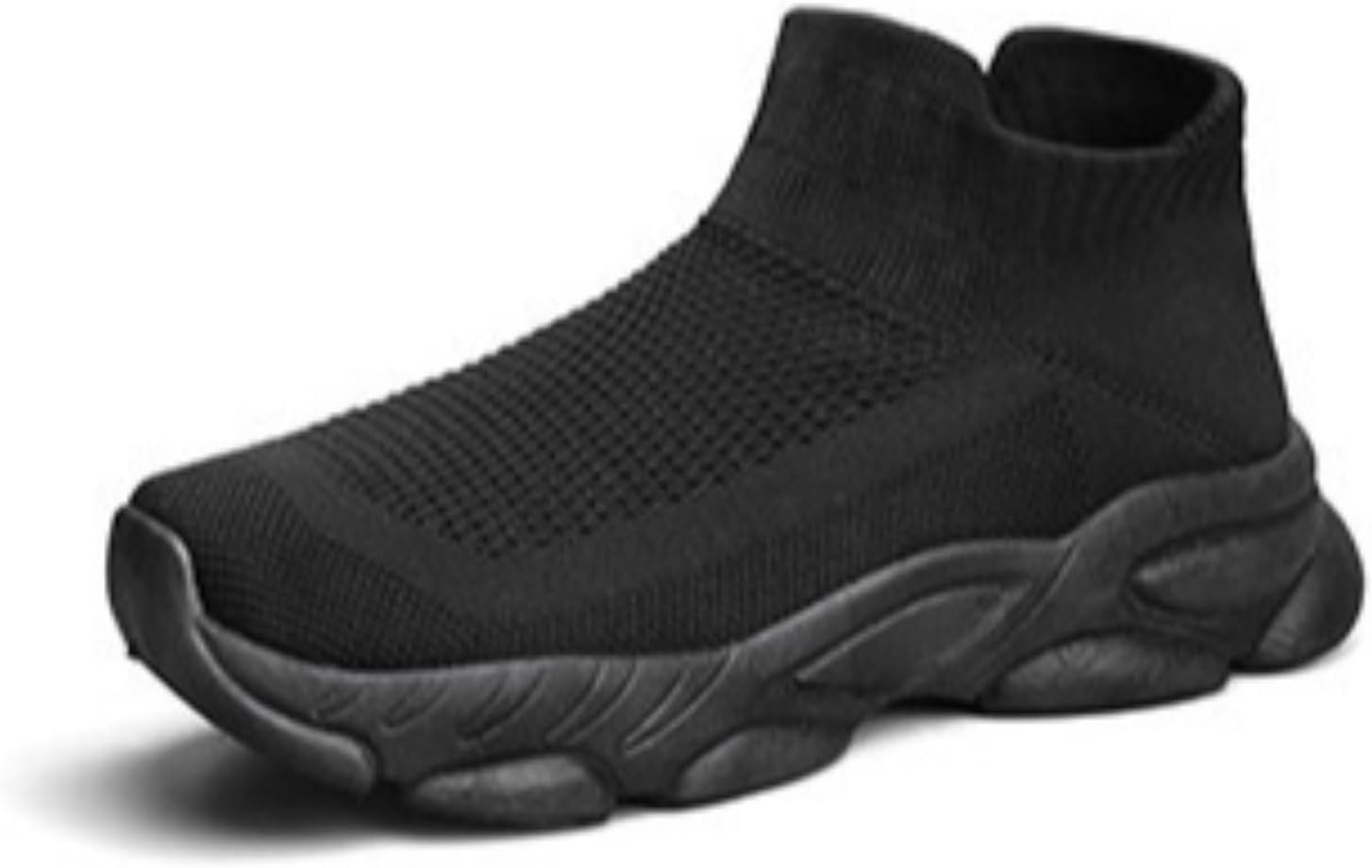 

Дышащие легкие вязаные кроссовки-носки для мужчин, повседневная мягкая обувь для ходьбы, школы и путешествий, на все сезоны Zixcplaz, черный