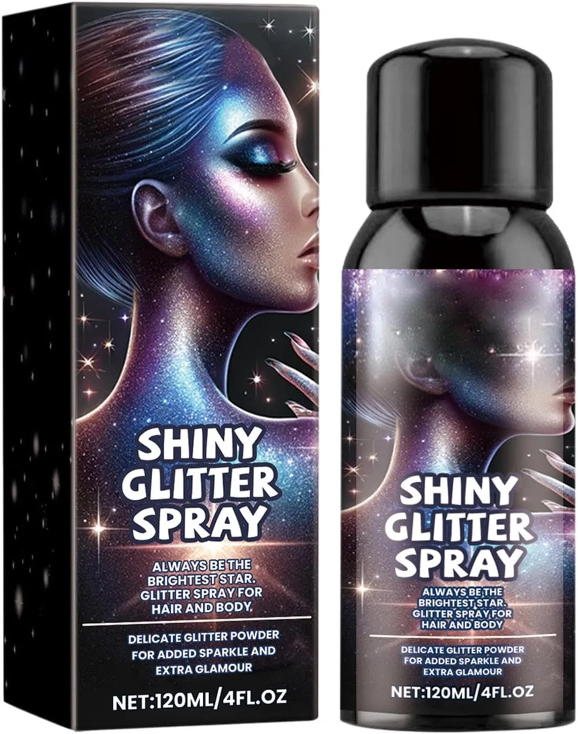 Спрей с блестками для тела и волос Glitter Spray Body Shine Generisch