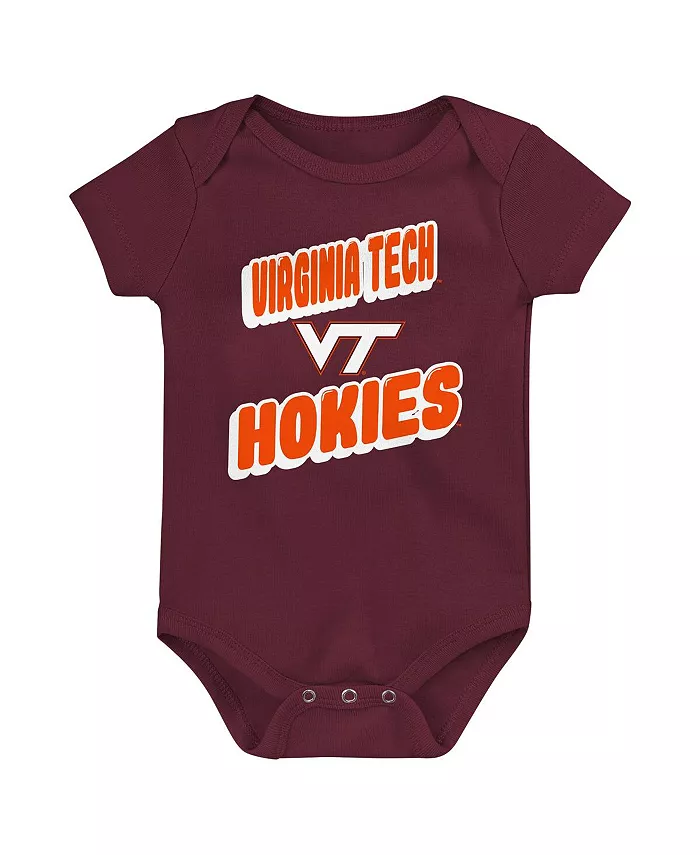 Новорожденный бордовый боди Virginia Tech Hokies Sunday Comics, набор из 3 штук Outerstuff — фото 4