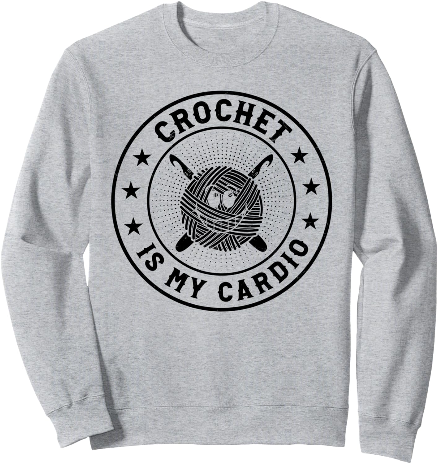 

Вязание крючком - моя кардиотренировка - Забавная вязаная толстовка Funny Crocheting Ideas, серый