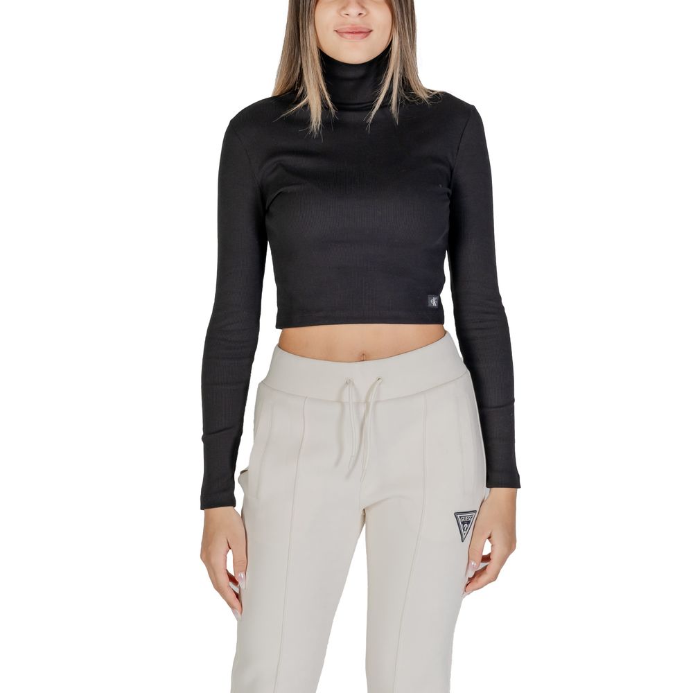 

Черные хлопковые топ и футболка Calvin Klein Jeans