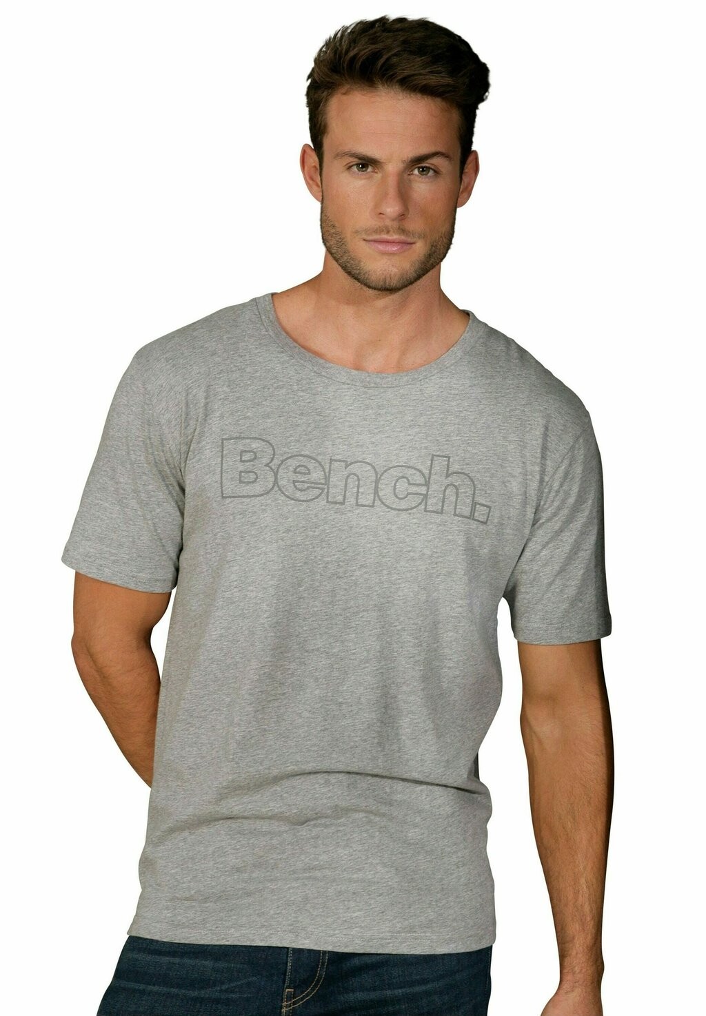 

Футболка с принтом 2 PACK Bench, цвет grau meliert/navy