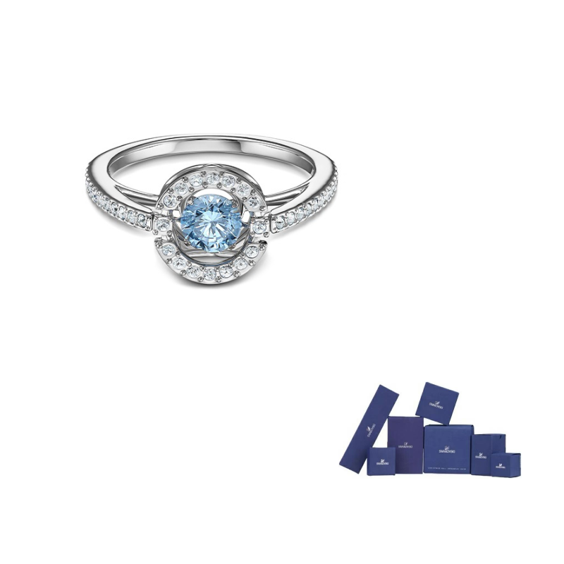 

Сверкающее танцевальное кольцо для женщин Swarovski, sea синий