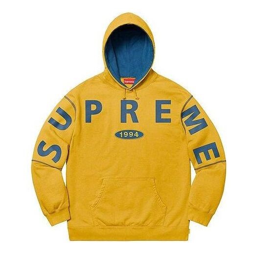 

Толстовка fw19 week 1 spread logo hooded sweatshirt 'yellow' Supreme, желтый