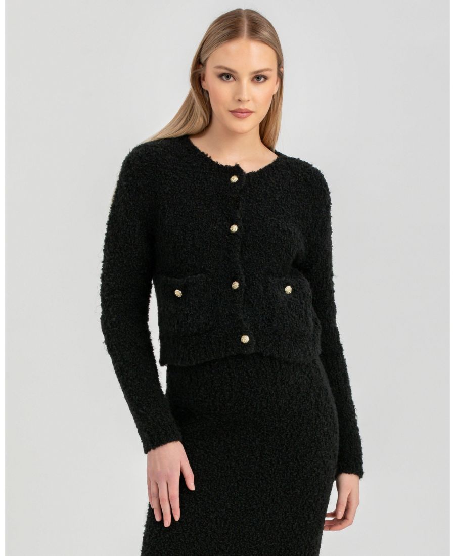 

Кардиган для беременных Куршевель на пуговицах с карманами, модель Куршевель PIETRO BRUNELLI MATERNITY, Black