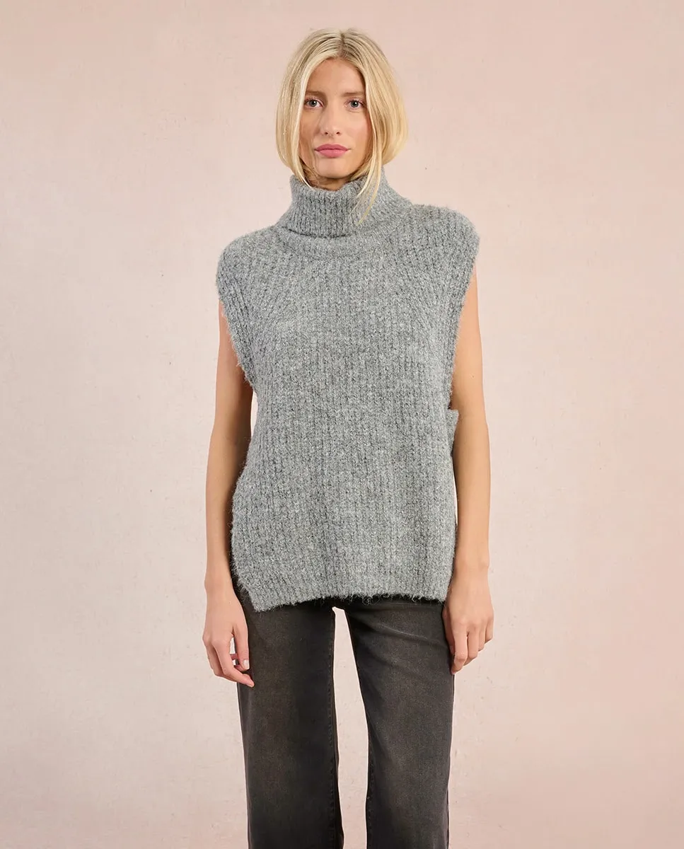 

Женский топ без рукавов с разрезами Molly Bracken, серый