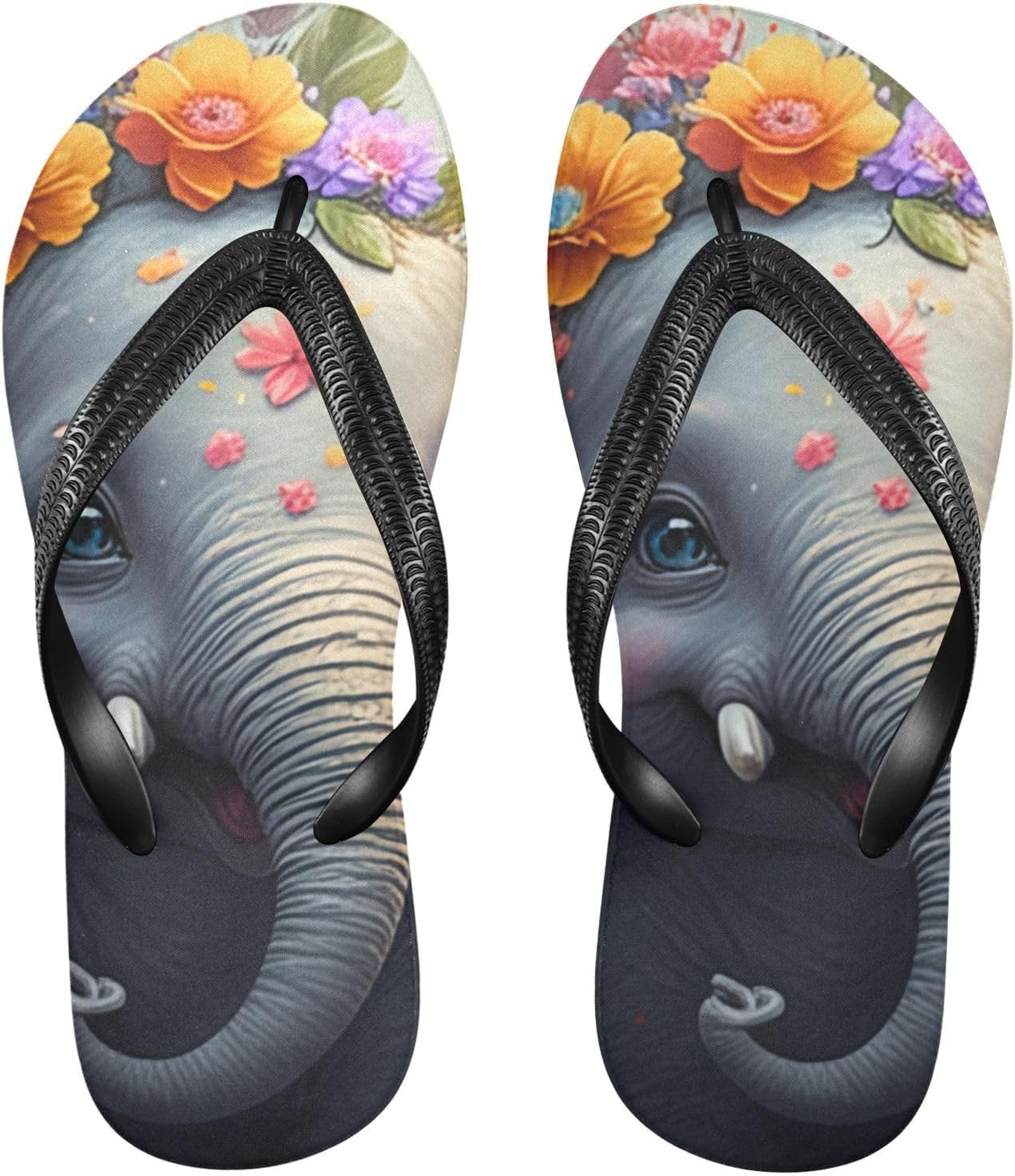 

Женские и мужские пляжные шлепанцы с рисунком слонов, цветов и бабочек для лета и душа, Elephant