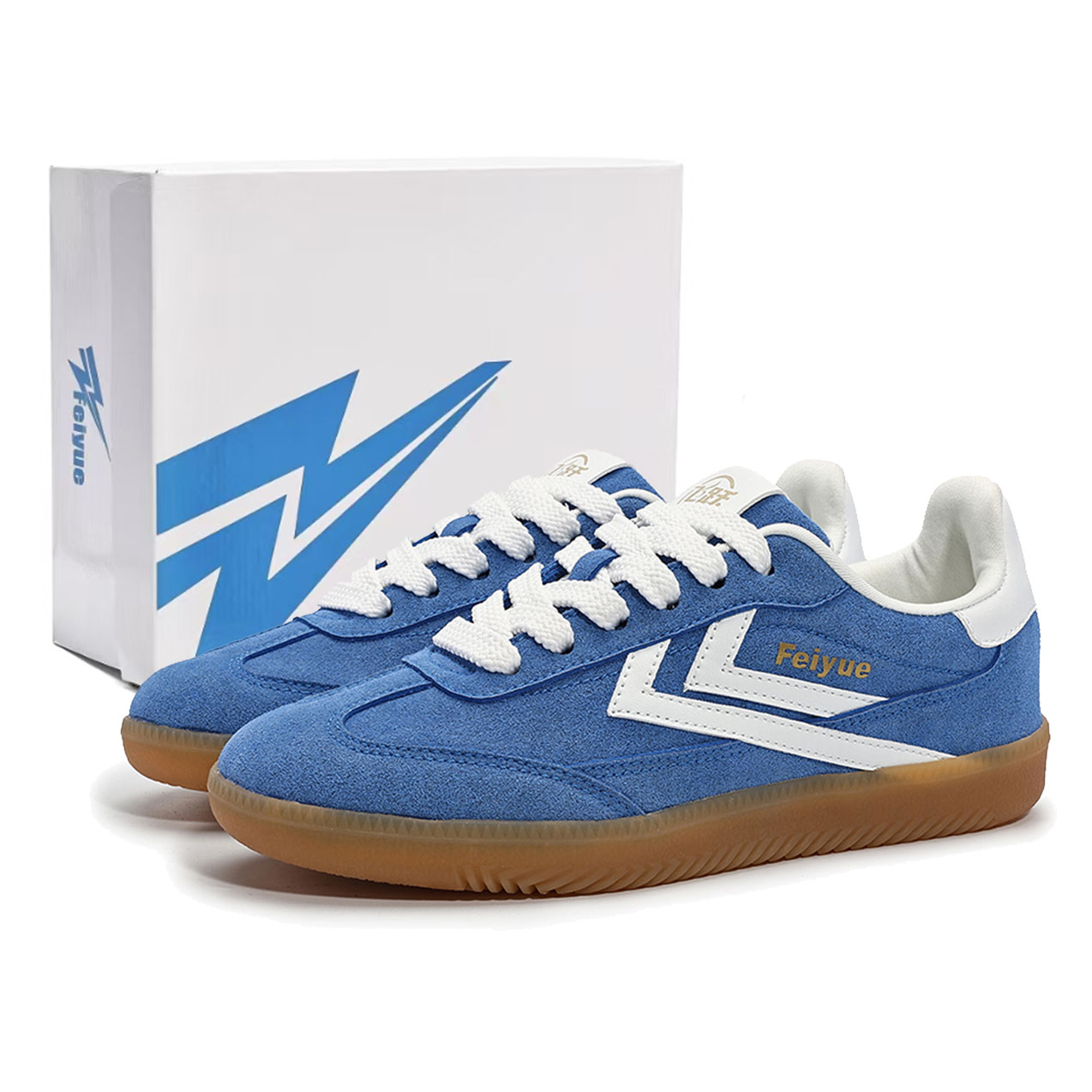 

Feiyue Немецкие армейские кеды Unisex низкие верх зеленый/белый/имбирно-желтый - королевский синий, цвет Royal Blue