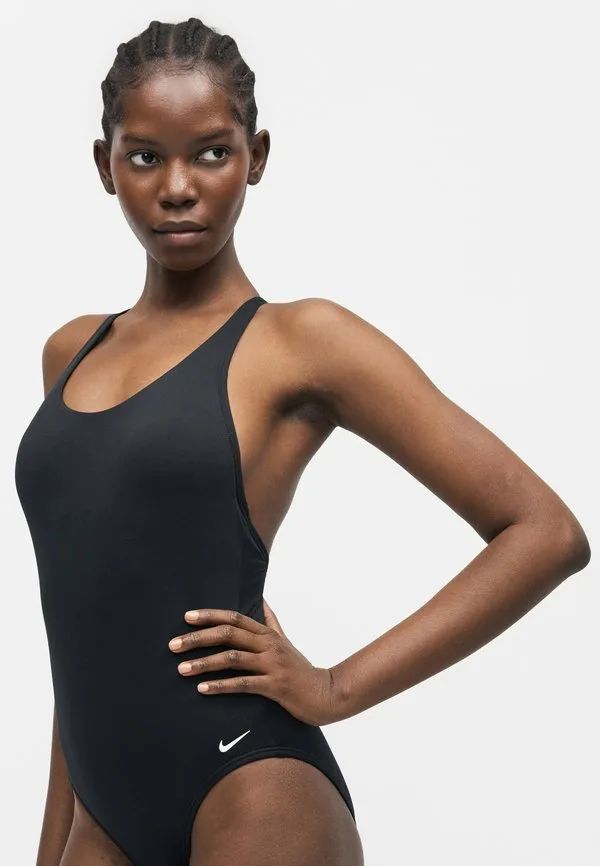 Основной цельный купальник с вырезом-лодочкой Nike Swim, Black — фото 4
