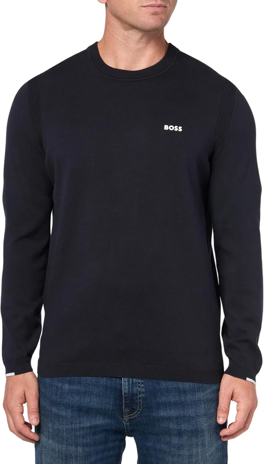 BOSS Мужской свитер Tech Flex Cotton Stretch Knit, Dark Sky