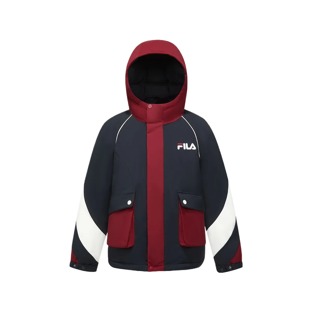Пуховик с утолщенным несъемным капюшоном FILA KIDS, Legend Blue