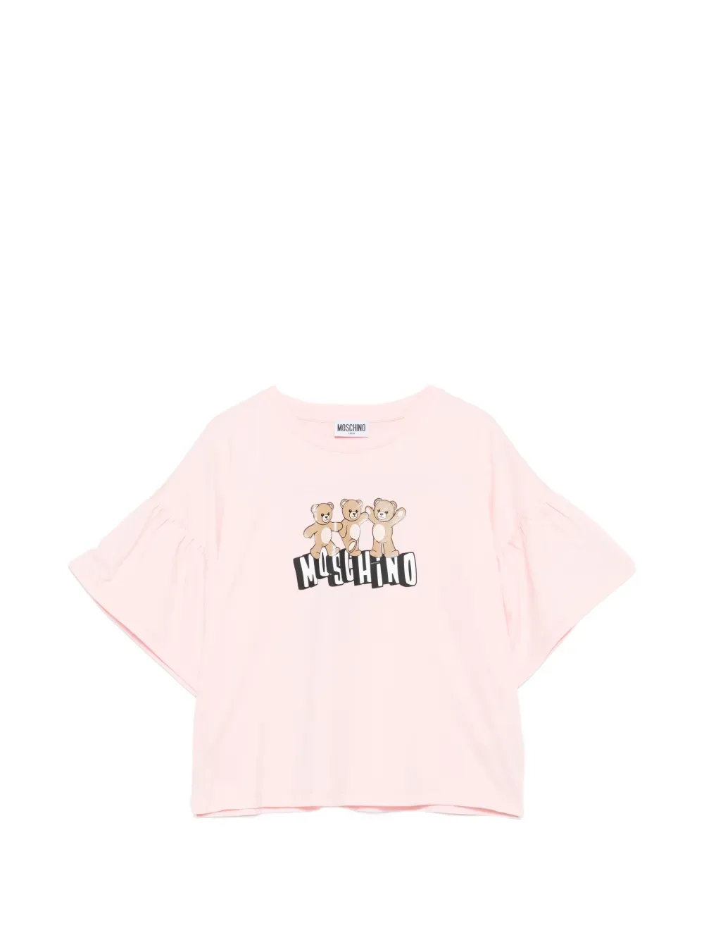 

Футболка с графическим изображением мишки Moschino Kids, розовый