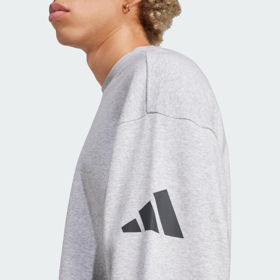 Свитер с капюшоном на молнии ADIDAS SPORTSWEAR Athletic Sweatshirt Essentials, пятнистый серый — фото 4