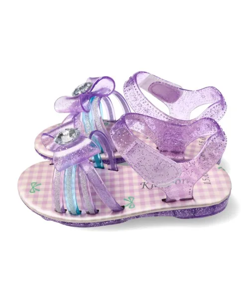 Детские сандалии Kids Foret с блёстками и бантом розовые — фото 4