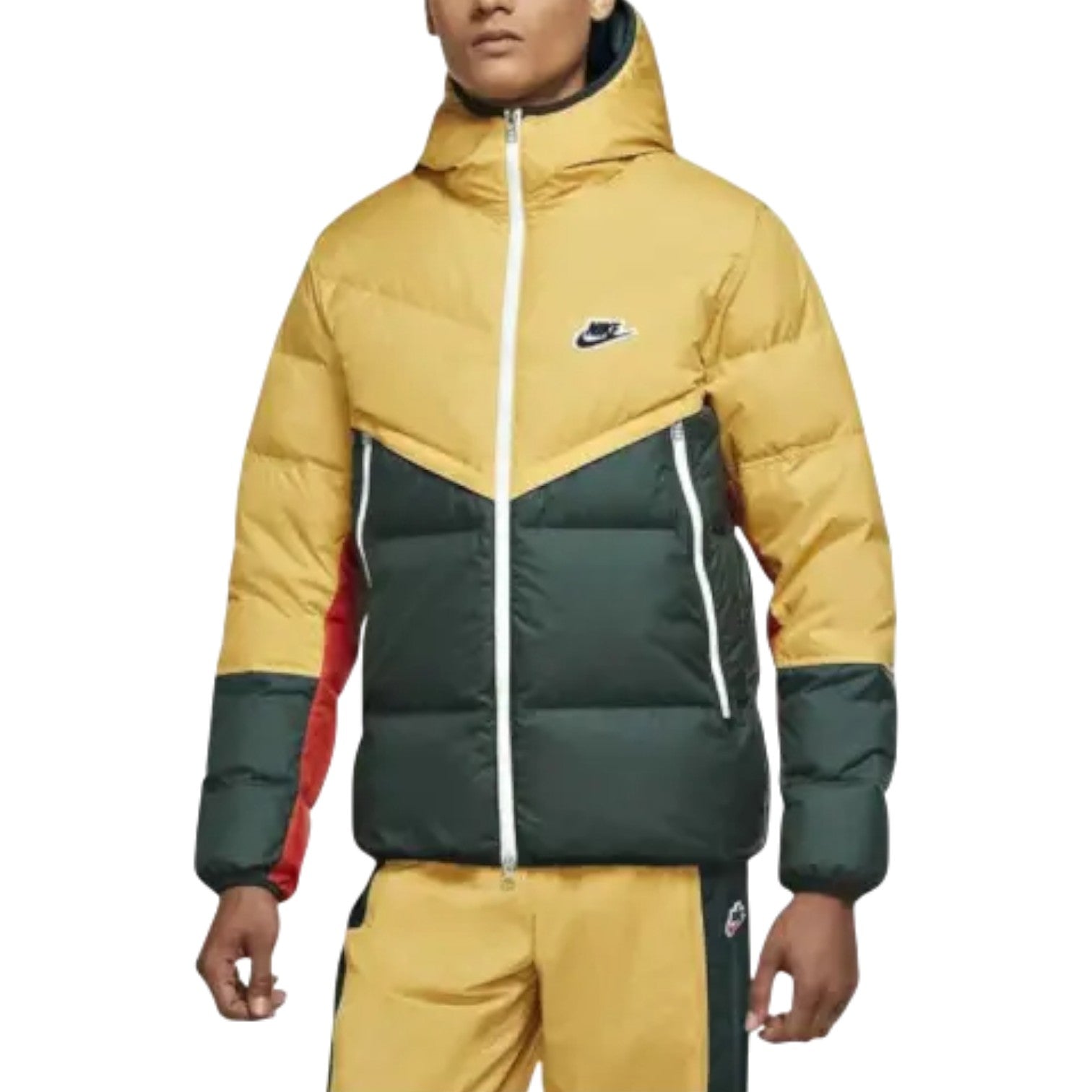 Пуховая ветровка Nike Sportswear Down-Fill Windrunner Jacket, цвет «Желто-зеленый» — фото 2