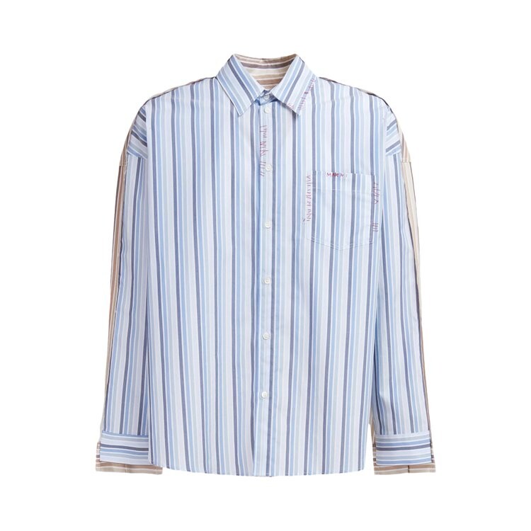 

Рубашка Marni Double Stripe Organic Poplin Shirt, цвет Lake
