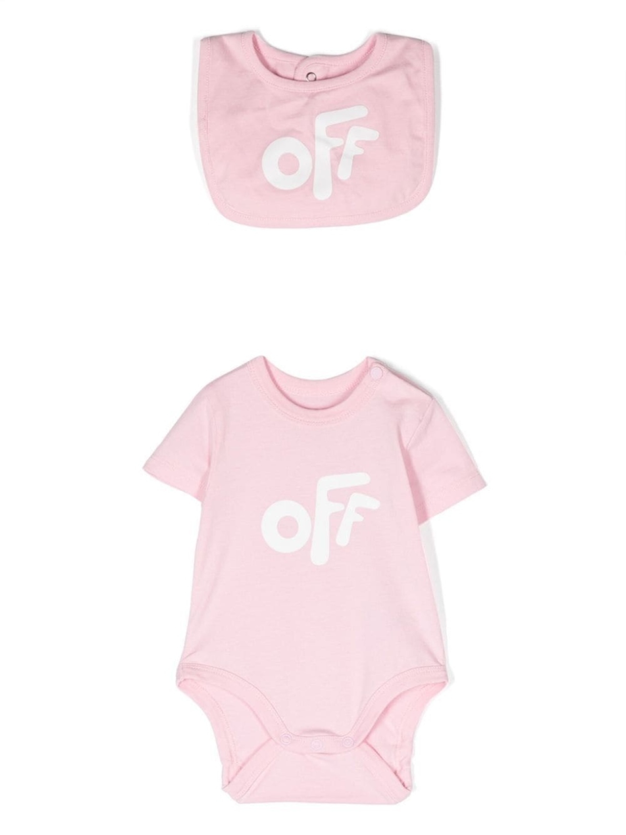 

Off-White Kids комплект из боди и нагрудника с логотипом, розовый