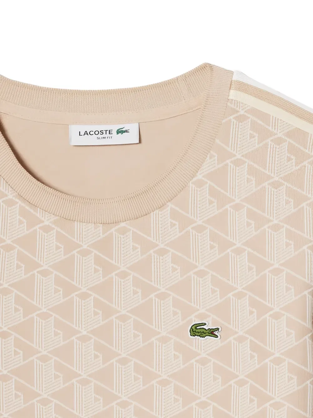 Футболка Lacoste Геометрический принт, нейтральный бежевый — фото 3