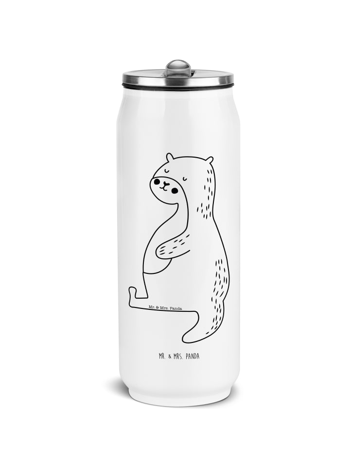 

Mr. & Mrs. Panda Белая бутылка для воды в форме выдры с рисунком в виде живота, без слогана