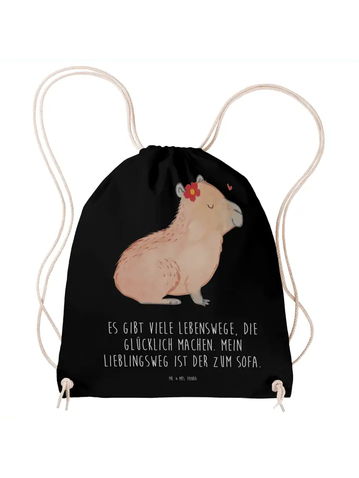 

Спортивная сумка Mr & Mrs Panda Sportbeutel Capybara Blume, черный