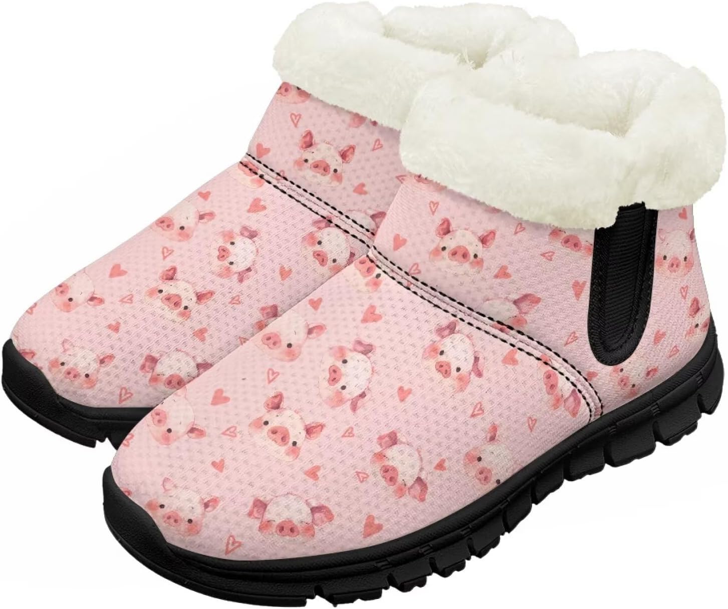 

Снежные ботинки для малышей, мальчиков и девочек, зимние теплые ботинки, низкие туфли, искусственный мех, для холодной погоды, на улице Chririnla, Cute Piglet