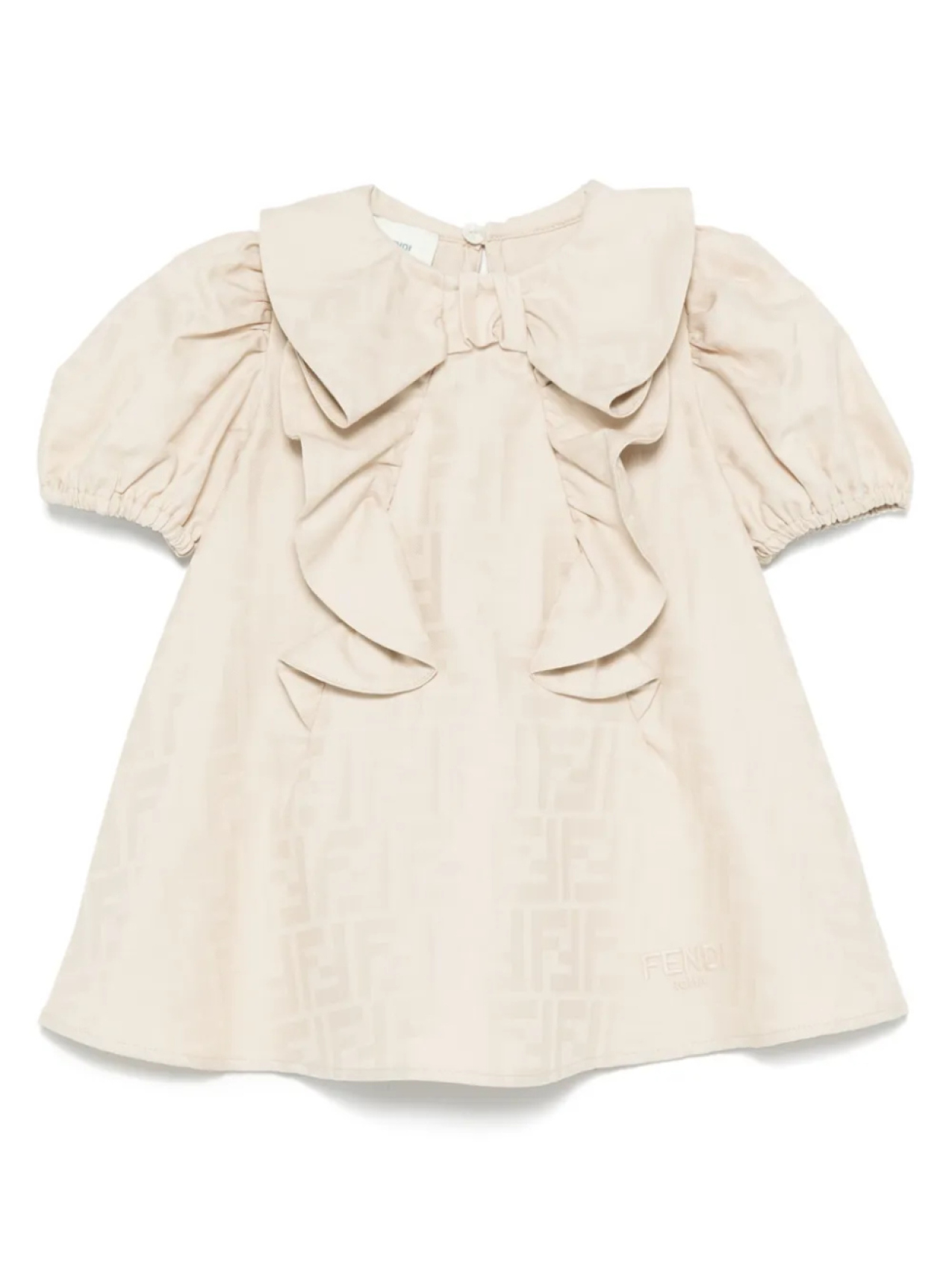 

Жаккардовое платье с логотипом FF Fendi Kids, нейтральный
