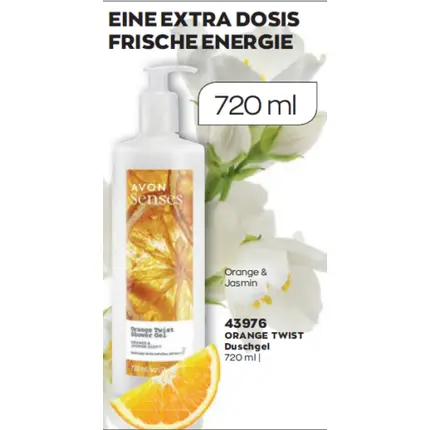 

Гель для душа Senses Orange Twist 720 мл - апельсин и жасмин, Avon