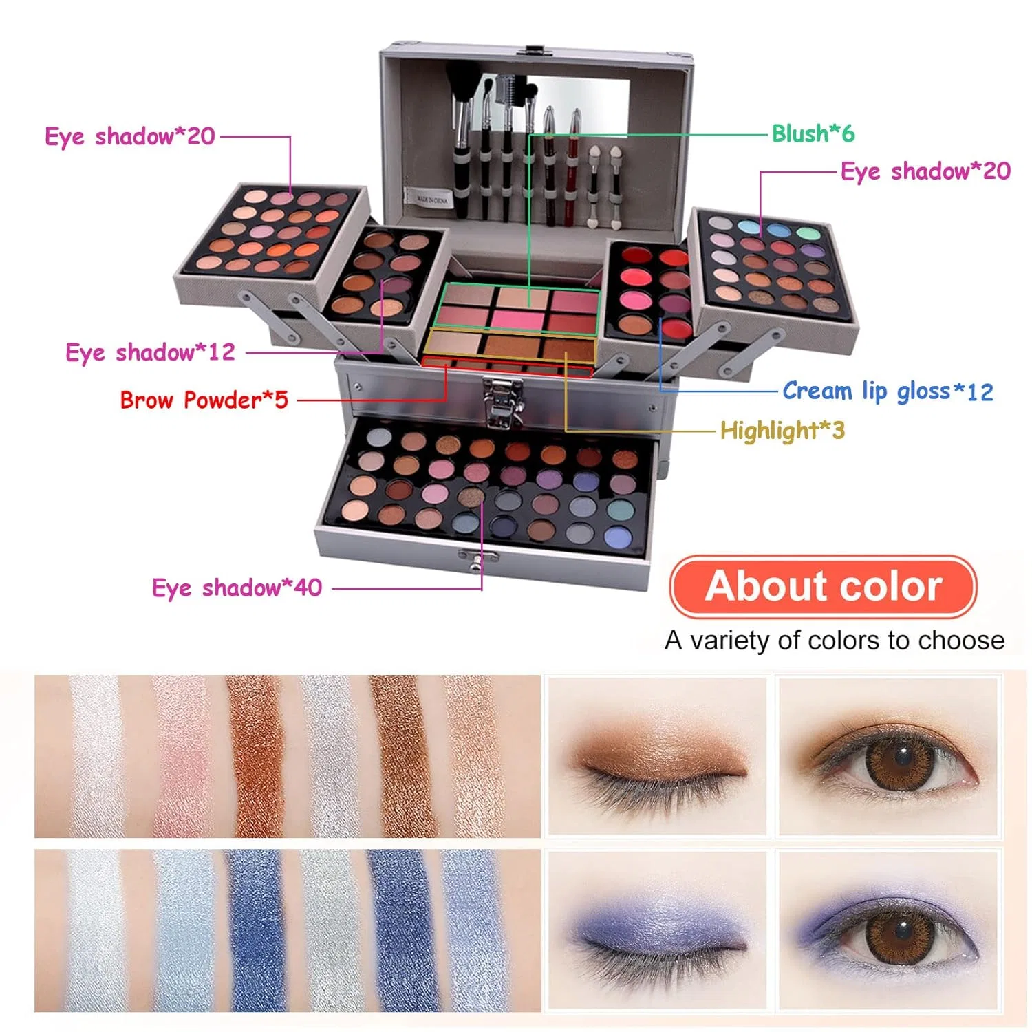 Многофункциональный набор косметики для макияжа #B Jascherry, Vanity Case Make Up Set #A — фото 3