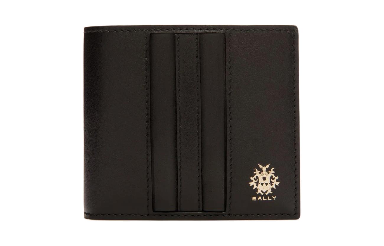 

BALLY Мужской кошелек с двумя отделениями из телячьей кожи, черный, для карточек