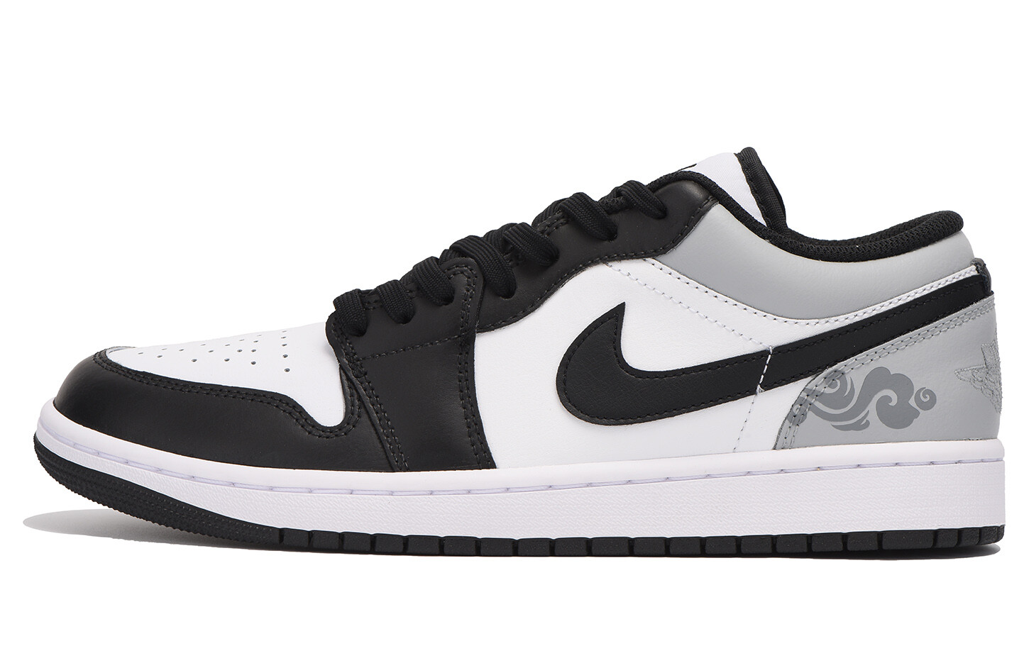 Кроссовки Air Jordan 1 Vintage Basketball Shoes Men Low-top Black, светло-серый — фото 2