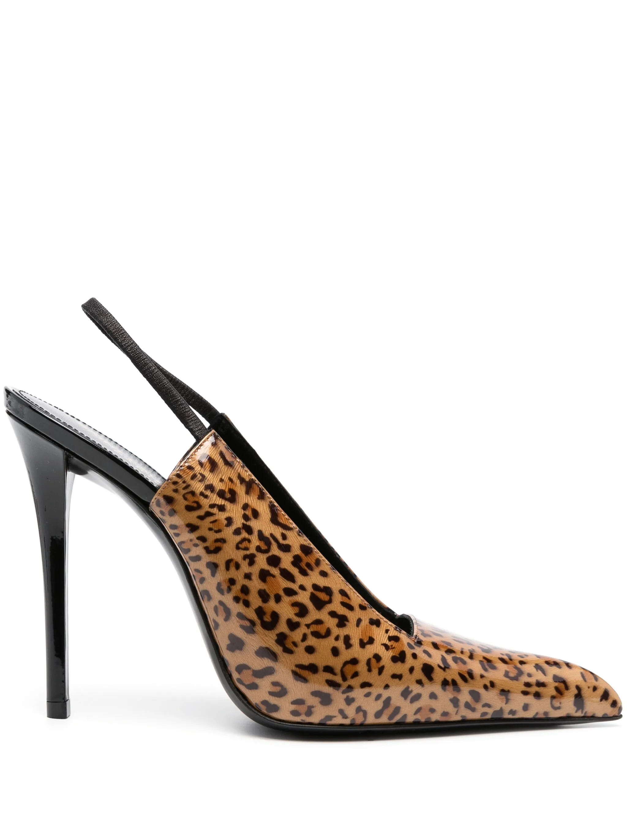 Туфли Raven 120 с леопардовым принтом Saint Laurent, коричневый