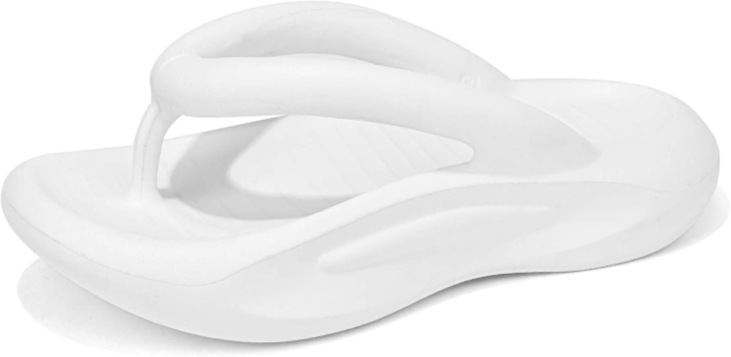 

Летние мужские сланцы с толстой подошвой, шлепанцы, сандалии, пляжная обувь, противоскользящие, повседневные, однотонные, удобные, дышащие, мягкие Generic, белый