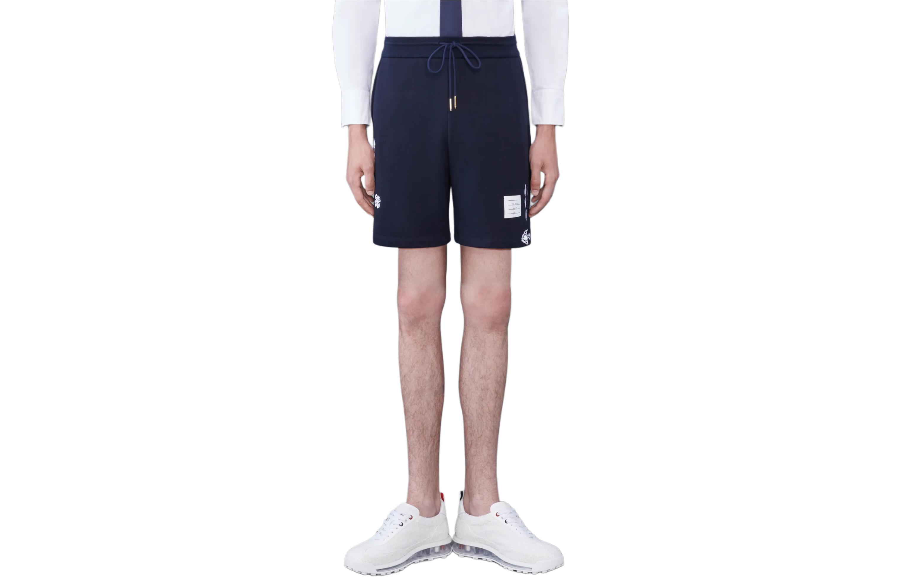 

Вышитые спортивные шорты на завязках THOM BROWNE, Marine Blue