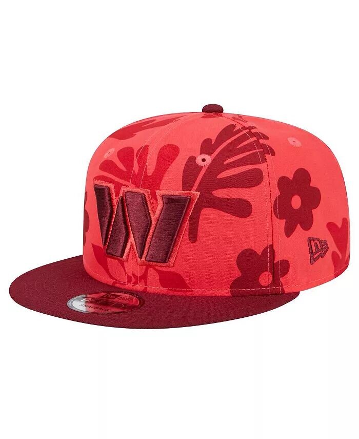 

Мужская бордовая кепка Washington Commanders Leafy 9FIFTY Snapback New Era, красный