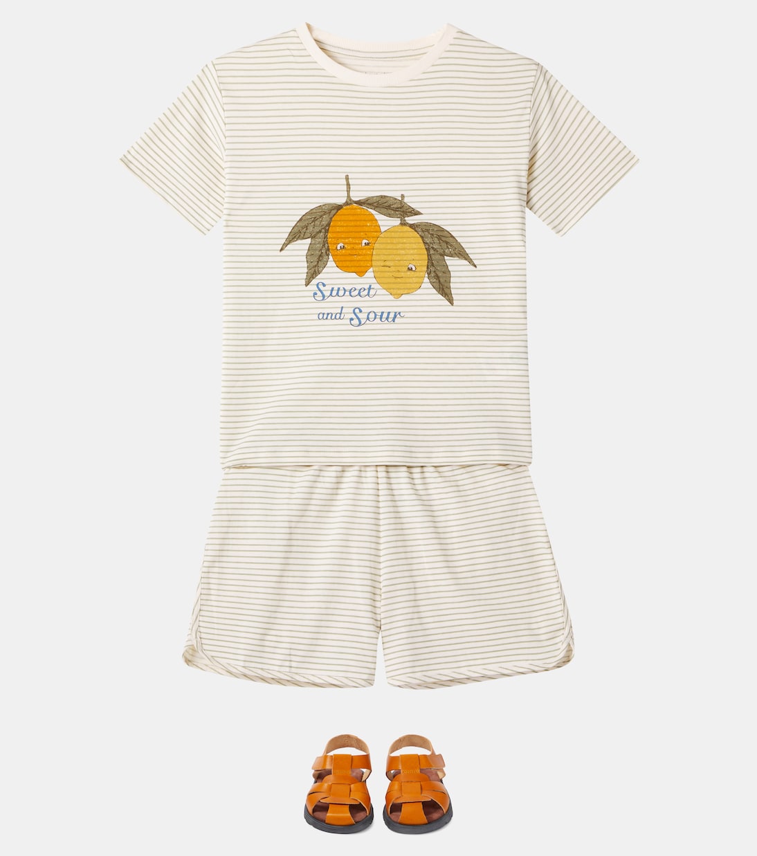 Комплект из хлопковой футболки и шорт Famo Konges Sløjd, Tea Stripe — фото 2