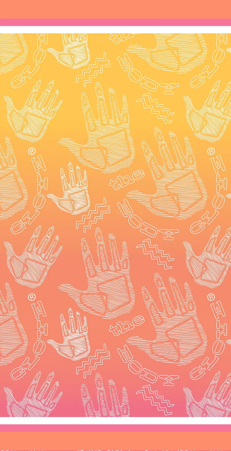

Велюровое пляжное полотенце с принтом «Перчатки для тела» Body Glove, цвет Light Peach