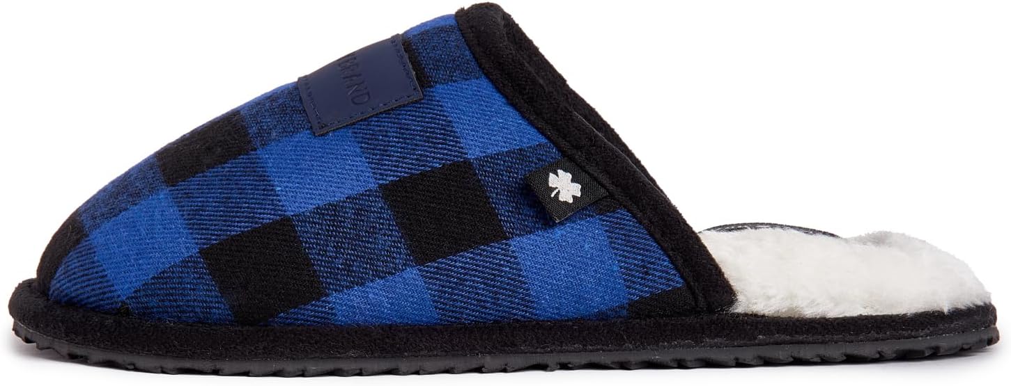 Домашние тапочки Lucky Brand для мальчиков с клетчатым узором - уют и комфорт с стильным клетчатым дизайном, Royal — фото 3