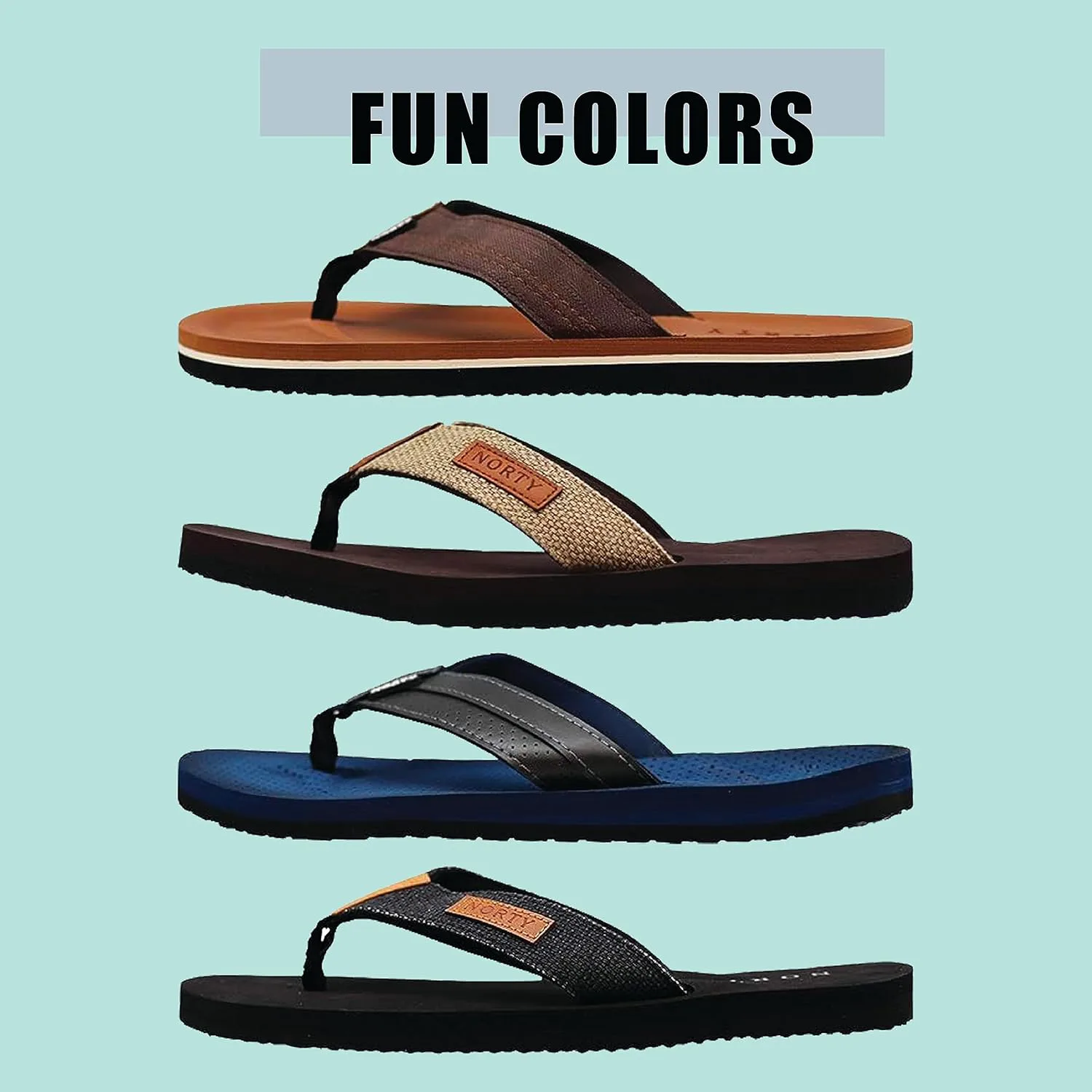 

Мужские повседневные шлепанцы-вьетнамки NORTY для пляжа, бассейна или повседневной носки, темно-синий