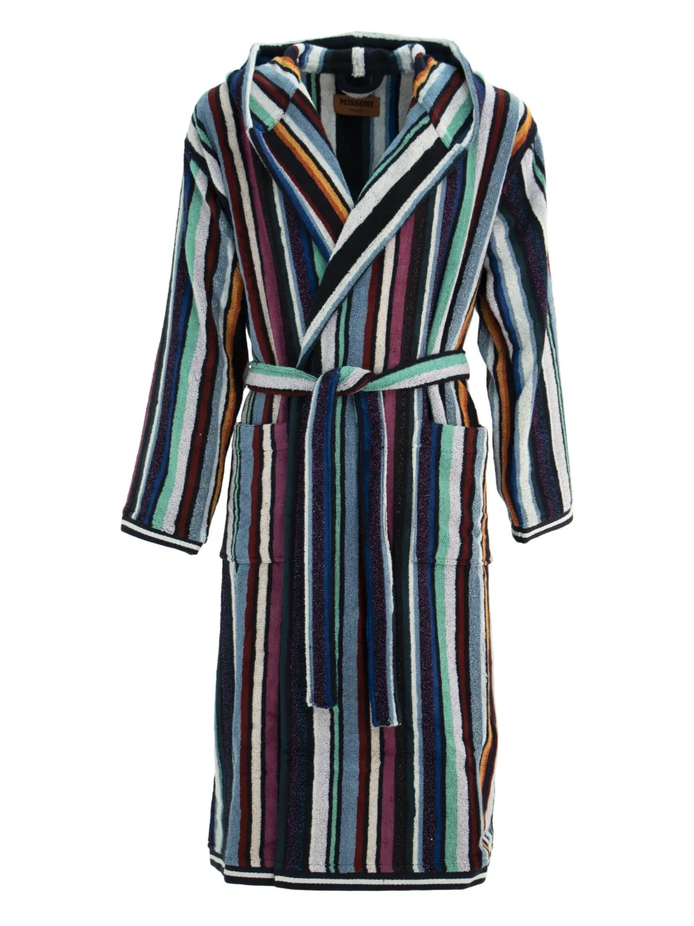 

Махровый халат в полоску Missoni Home, синий