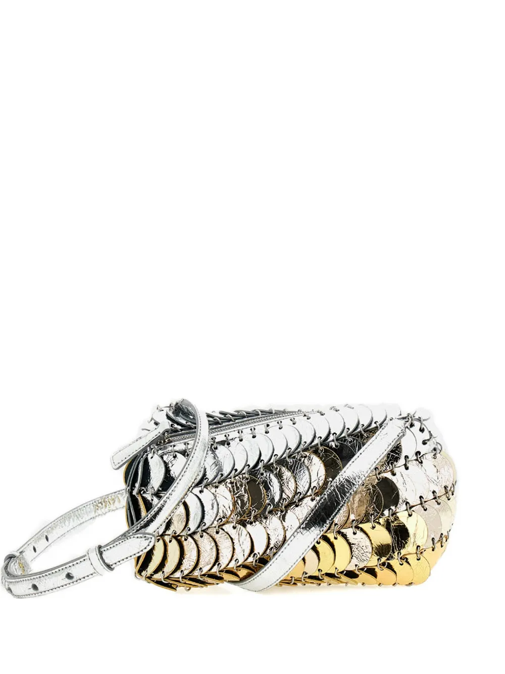 

Кожаная сумка на плечо Rabanne, серебристый