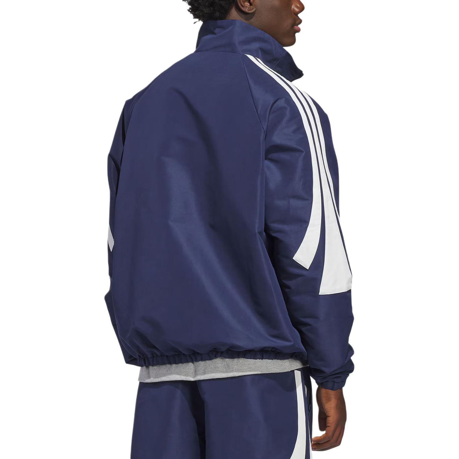 Баскетбольная вязаная куртка Track Top Unisex Adidas, темно-indigo/белый — фото 4