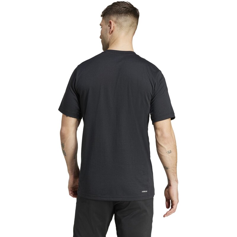 Футболка Train Essentials с камуфляжным принтом и логотипом Adidas, черный — фото 3