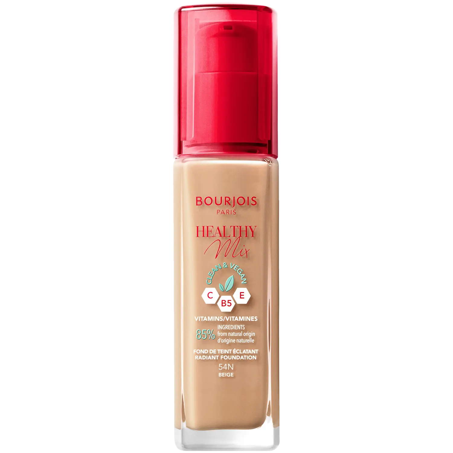

Веганская осветляющая основа №. 54 бежевый Bourjois Healthy Mix Clean, 30 мл