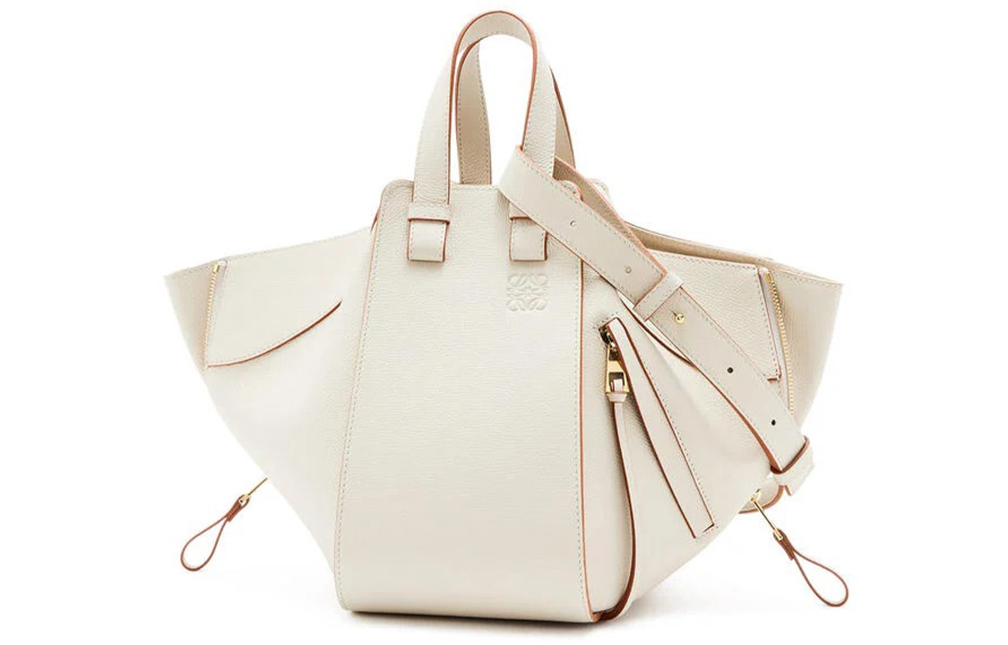 

LOEWE Сумка-гамак из телячьей кожи, сумка-мессенджер, сумка через плечо, женская, белая, Trumpets