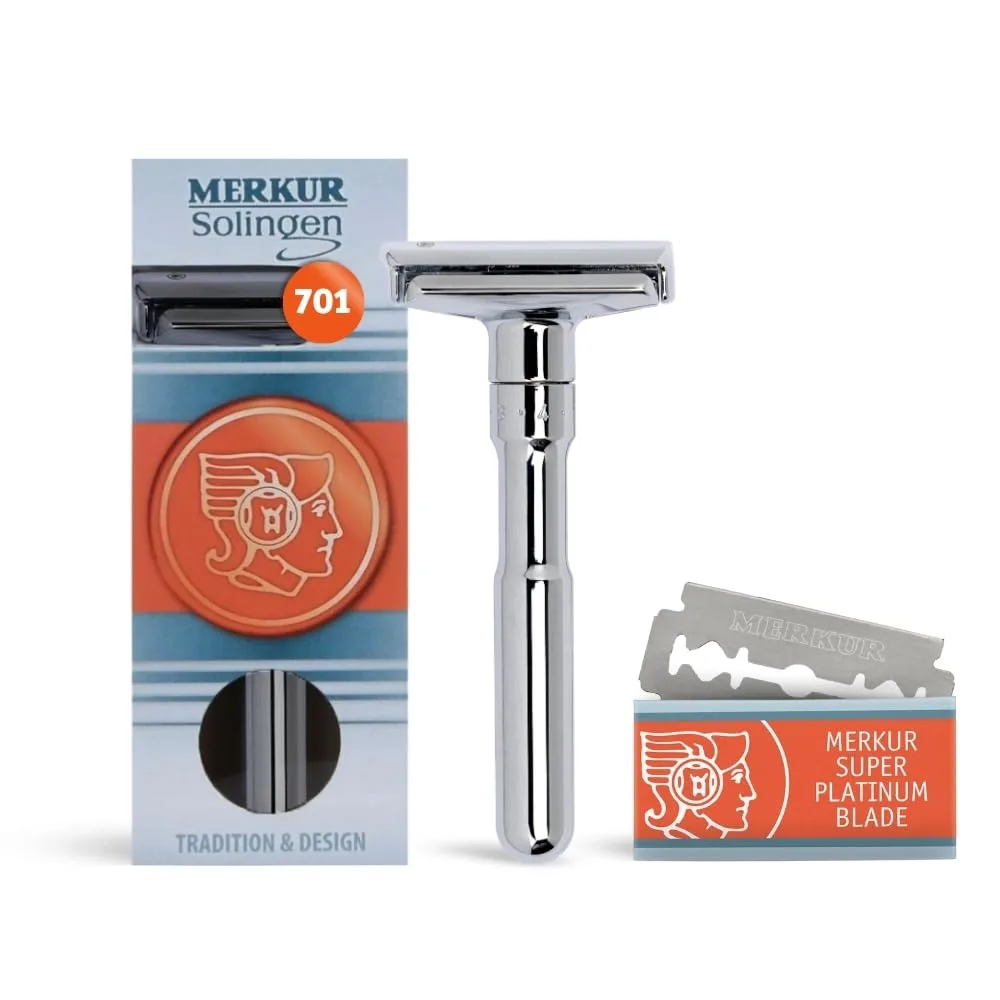 Merkur Futur 701 регулируемая бритва с двойным лезвием - яркий хром, Bright Chrome